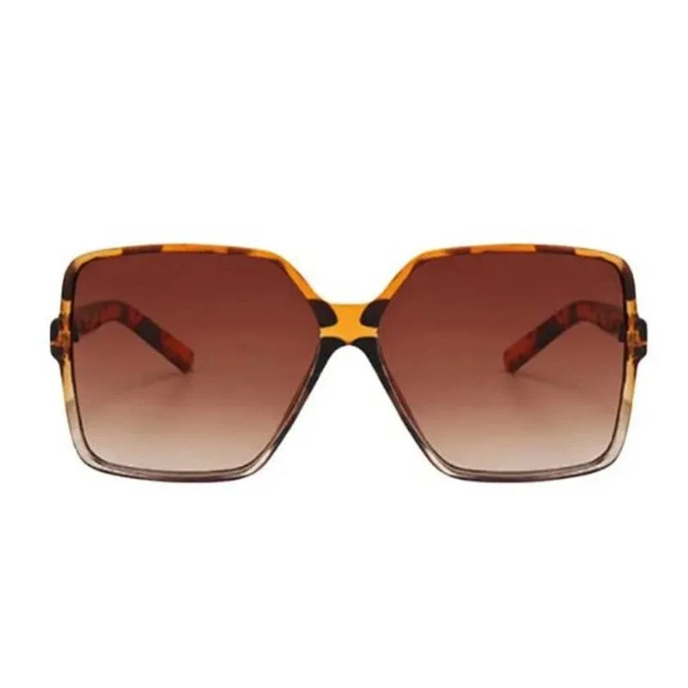 Large Oversized Tortoise Brown Hexagon Frame Sunglasses